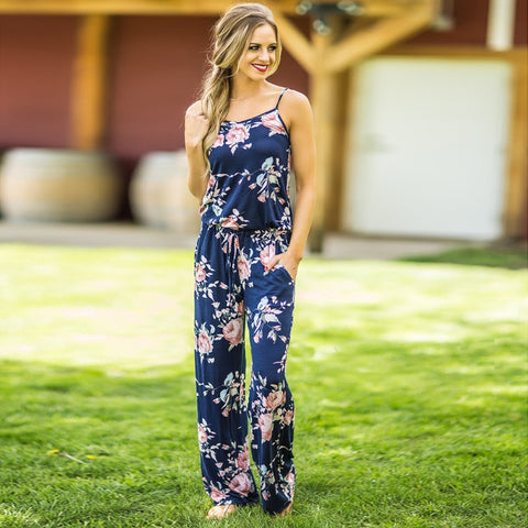 Women Summer Jumpsuits Full Length Casual Print