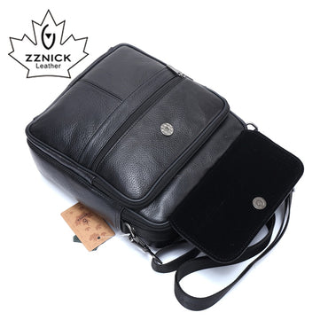 Genuine Cowhide Leather Shoulder Bag Small Messenger Men Crossbody Bag