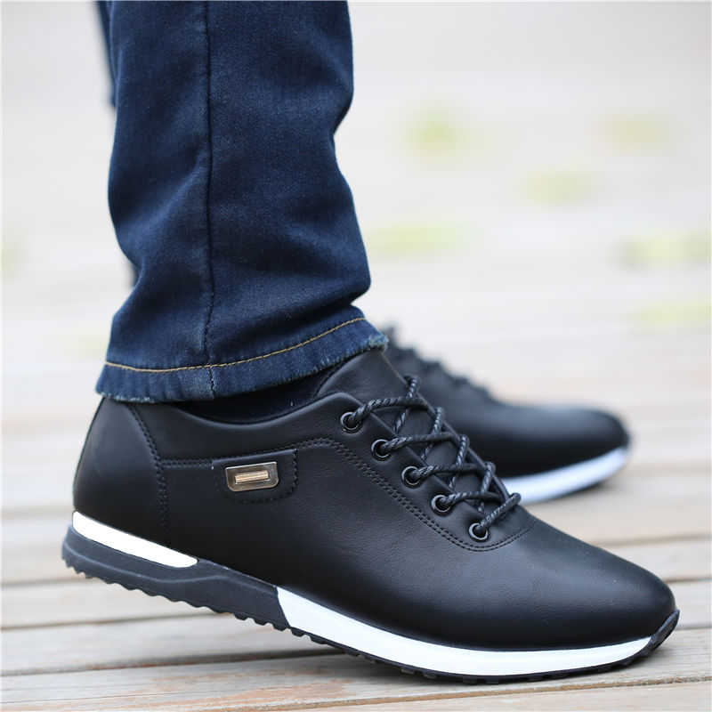 Outdoor Breathable Sneakers Men PU Leather Business Casual Shoes