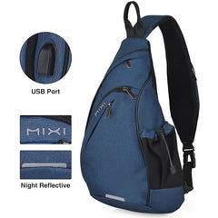 Mixi Men One Shoulder Backpack Women Sling Bag Crossbody