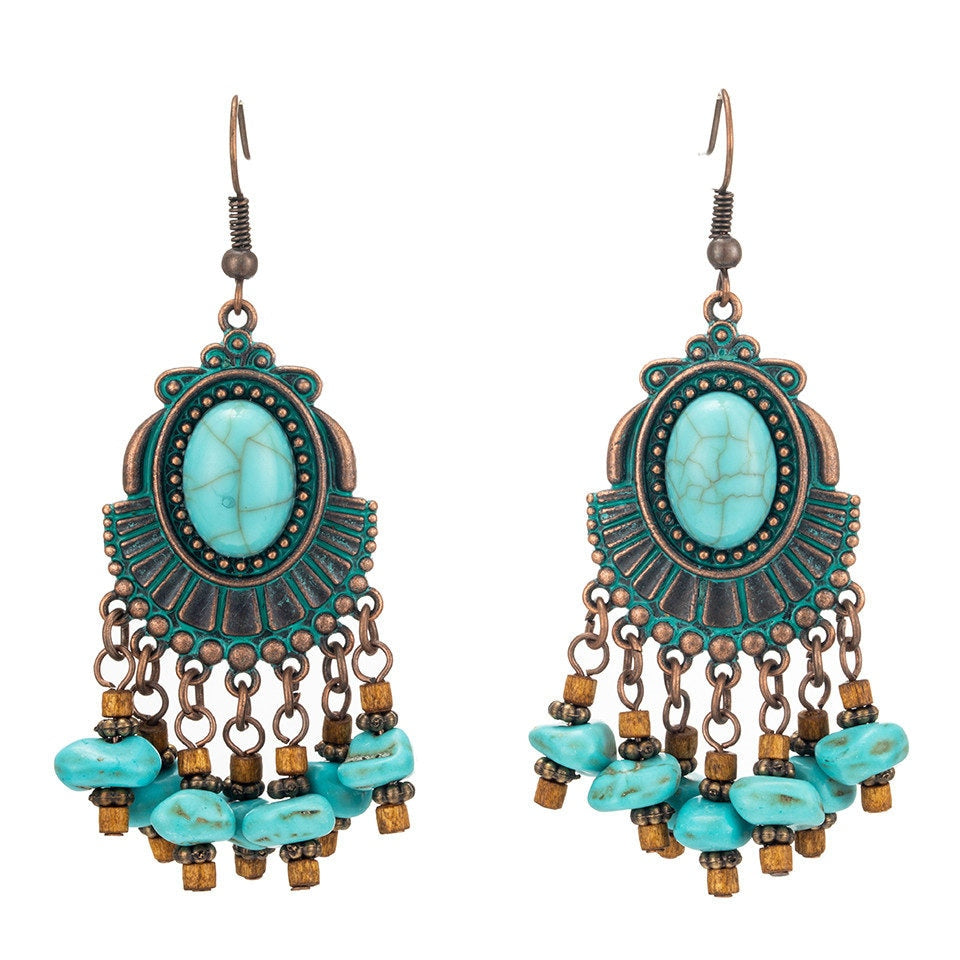 Multiple Vintage Ethnic Boho Dangle Drop Earrings