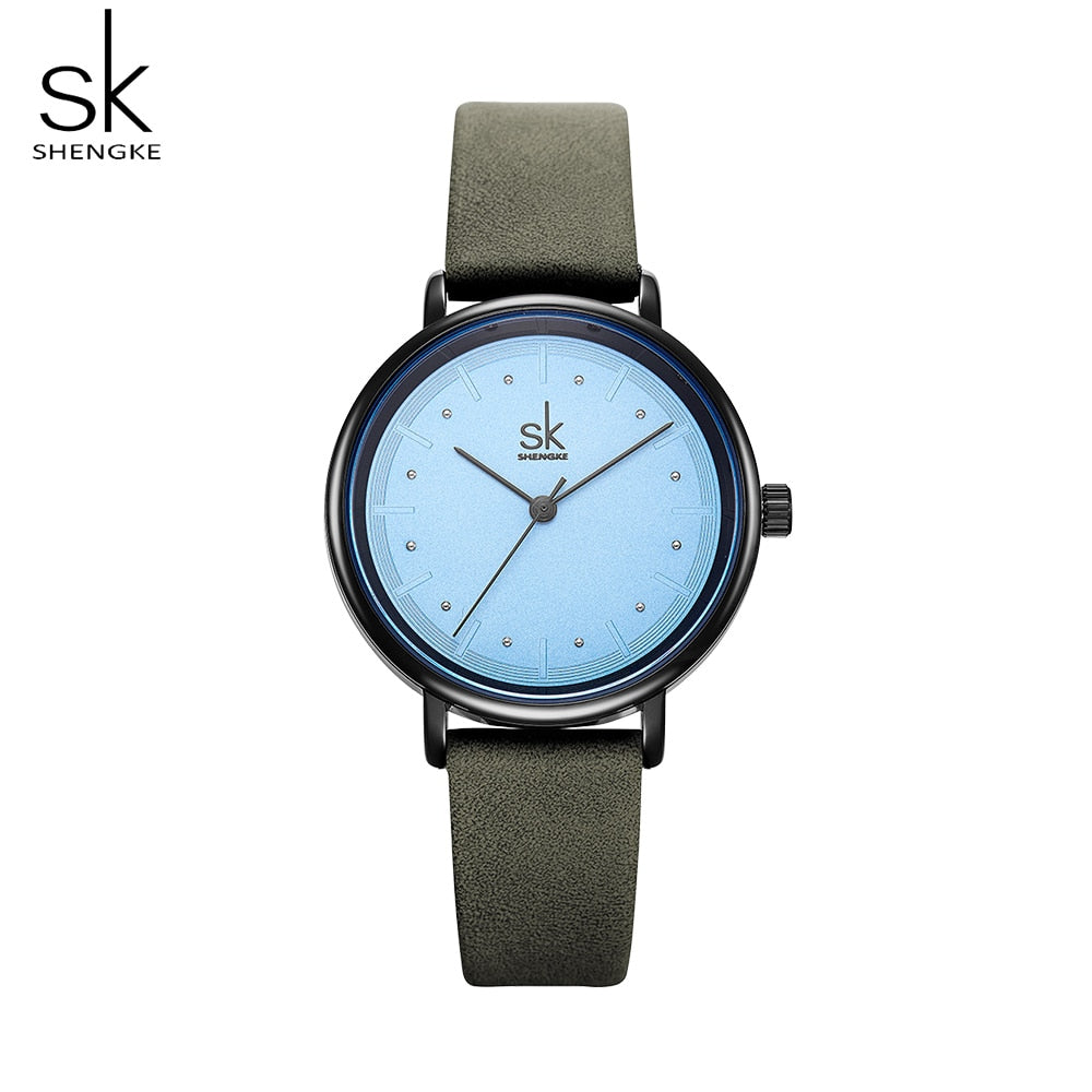 Simple Watch For Women Brown Retro Leather