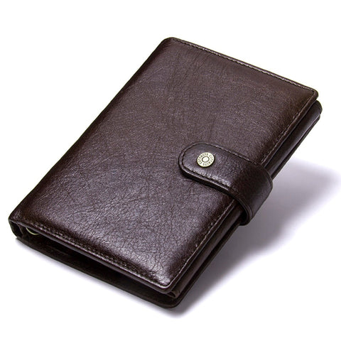 Wallet Men Hasp Design Short Purse With Passport Photo Holder