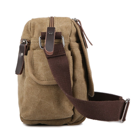 Casual Canvas Men Small Shoulder Bag Vintage Satchel Retro Crossbody