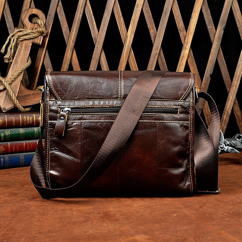 Original Leather Male Designer Casual Messenger Crossbody bag