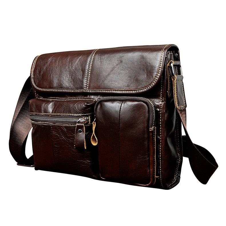 Original Leather Male Designer Casual Messenger Crossbody bag