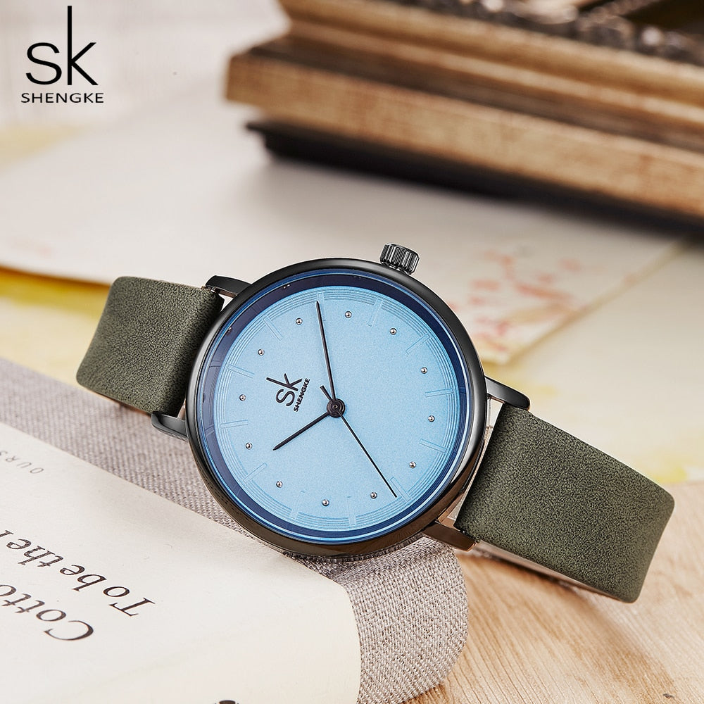 Simple Watch For Women Brown Retro Leather