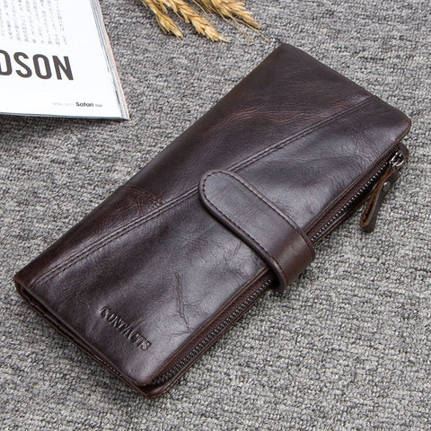 Men Wallets Fashion Purse With Card Holder Vintage Long Wallet Clutch Wrist Bag