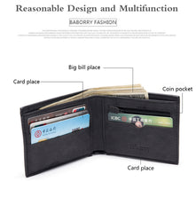 Fashion PU Leather Men Wallet With Coin Bag Zipper Small Money Purses
