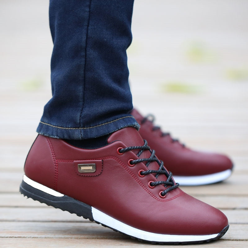 Outdoor Breathable Sneakers Men PU Leather Business Casual Shoes