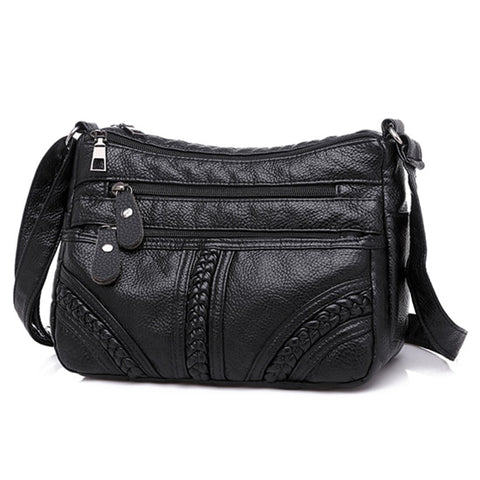 Fashion Women Bag Pu Soft Leather Shoulder Bag Multi-layer Crossbody Bag