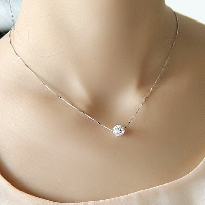 necklace female short design crystal ball chain