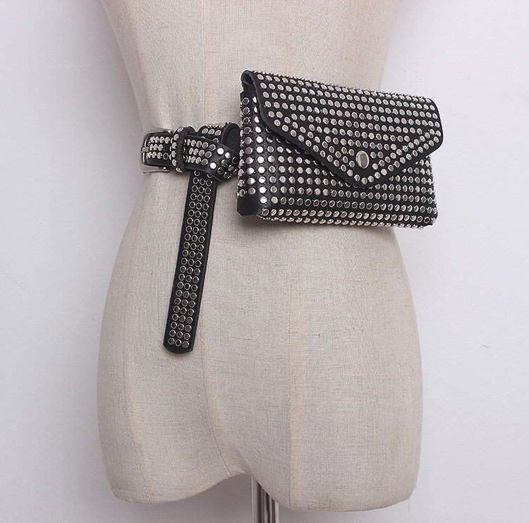 Fashion Rivets Waist Pack Luxury Designer Fanny Pack Small Waist Bag