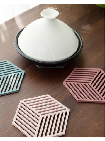 1PC Silicone Tableware Insulation Mat Coaster Cup Hexagon Mats