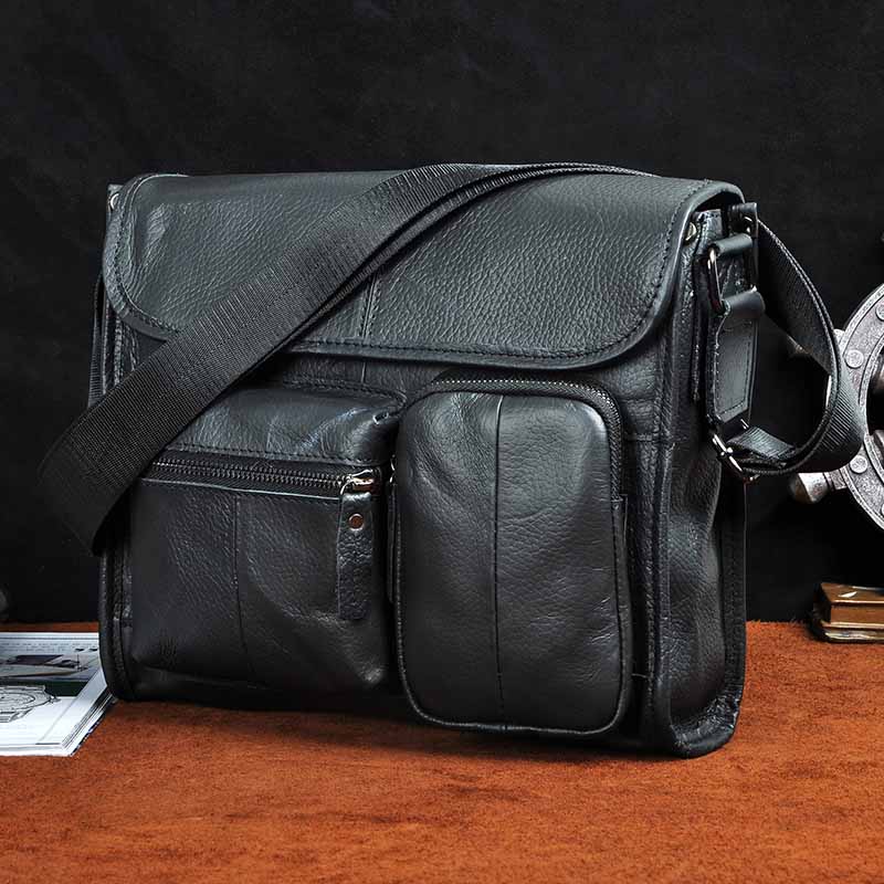 Original Leather Male Designer Casual Messenger Crossbody bag