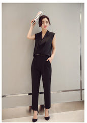 Jumpsuit Ankle Length Pants Detachable Slim Female Leisure Trousers