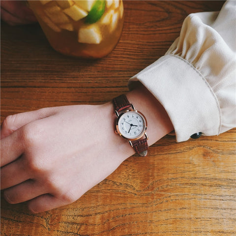 Bamboo Knot Vintage Leather Women Small Watches Designer