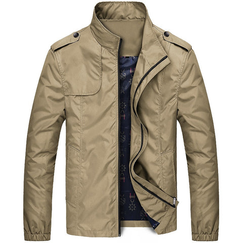 Casual Solid Fashion Slim Bomber Jacket Men Overcoat