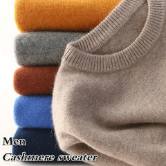 Men Cashmere Sweater Autumn Winter Soft Warm Jersey Jumper