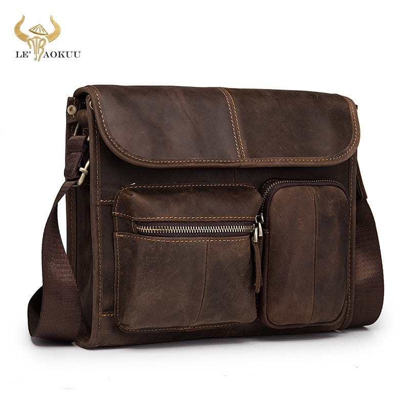 Original Leather Male Designer Casual Messenger Crossbody bag