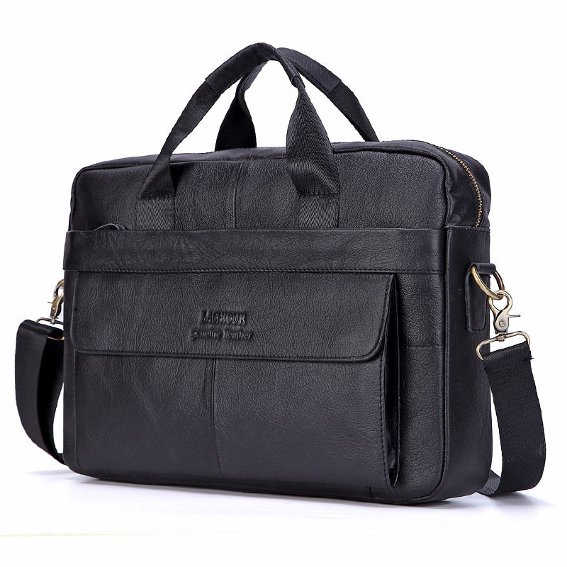 Men Genuine Leather Handbags Casual Leather Laptop Bags Male Business