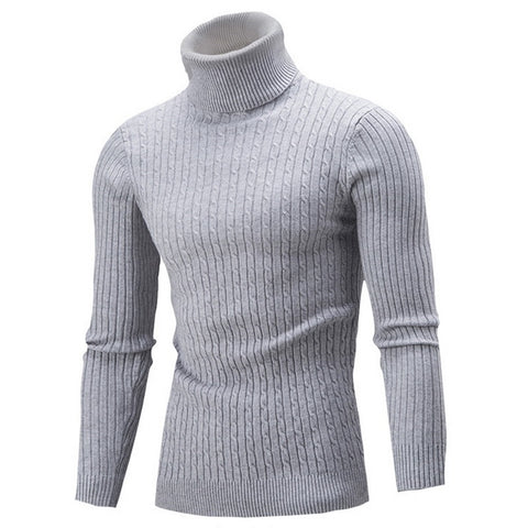 Turtleneck Sweater Casual MenWarm Knitted Sweater Keep Warm