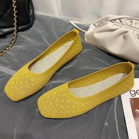 Moccasins Flat Heel Stretch Knit Sneakers Shoes Shallow Flats Loafer