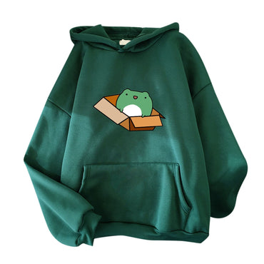 Frog Hoodie Vintage Harajuku Women&#39;s Winter Hoodies Kawaii Cute