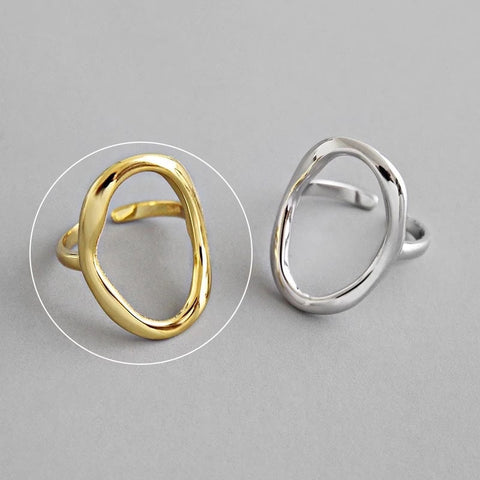 Charming Irregular Chain Geometric Rings Gold Open Rings