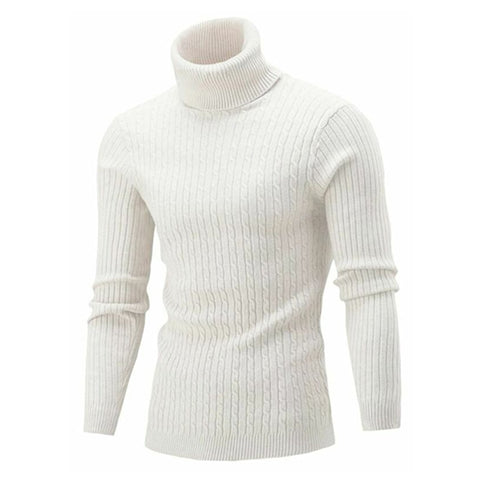 Turtleneck Sweater Casual MenWarm Knitted Sweater Keep Warm