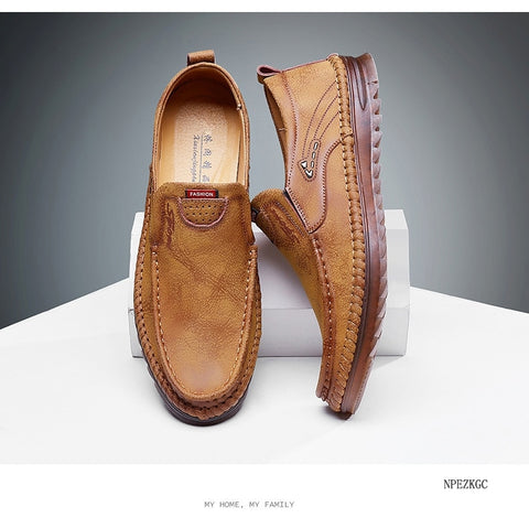 Genuine Leather Men Shoes Casual  Mens Loafers Moccasins