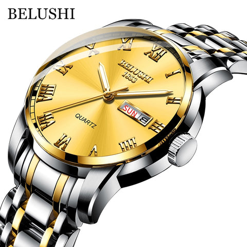 Watch Men Stainless Steel Business Date Clock Waterproof Luminous Watches