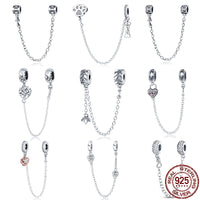 Color Flower Safety Chain Charms Beads Fits Original Bracelet