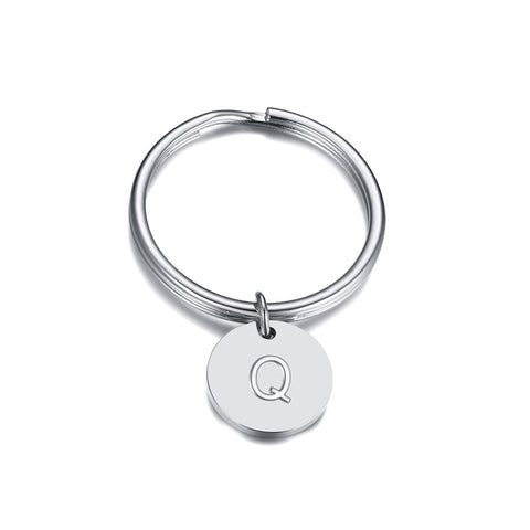 Minimalist Initial Key Chain Letter Engraved