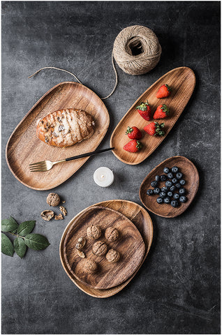 Whole Wood Lovesickness Wood with Irregular Oval Solid Wood Pan