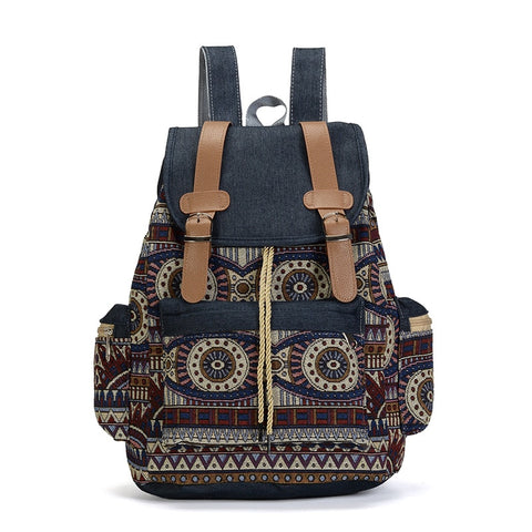 Canvas Vintage Backpack Ethnic Backpacks Bohemian Backpack Schoolbag