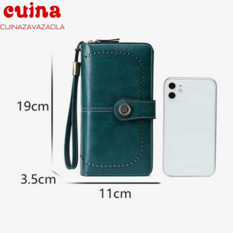 Fashion Retro Women Clutch Leather Wallet Female Long Wallet