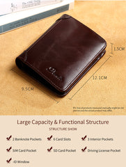 Wallet RFID Anti-theft Brush Head Layer Cowhide Retro Casual