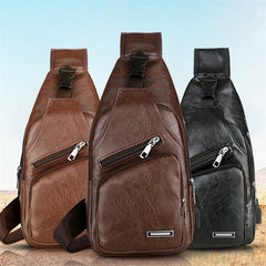 Men Crossbody Bags Men USB Chest Bag Designer Messenger