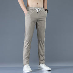 MenTrousers Spring Summer New Thin Green Solid Color Fashion Pocket