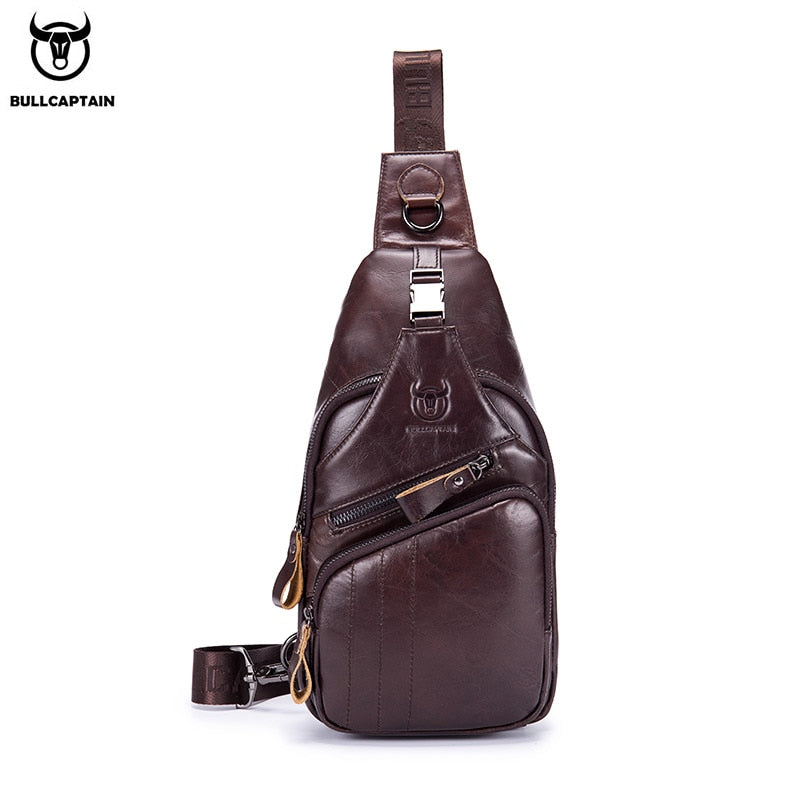 Leather Chest Bag Men Casual Messenger Bag Fashion