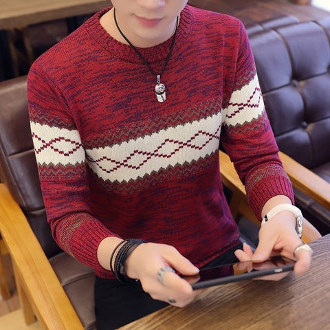 Sweaters And Pullovers Men Long Sleeve Knitted Sweater