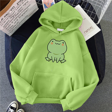 Frog Hoodie Vintage Harajuku Women&#39;s Winter Hoodies Kawaii Cute