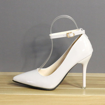 7cm Or 10cm Heels Buckle Women Pointed Toe Pumps Shoes