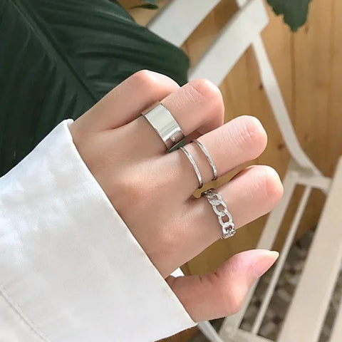 Rings Sets Resizeble for Women Aesthatic Grunge Vintage Open Ring
