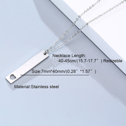 Simple Casual Necklaces Stainless Steel Feather Geometric Bar