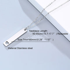 Simple Casual Necklaces Stainless Steel Feather Geometric Bar