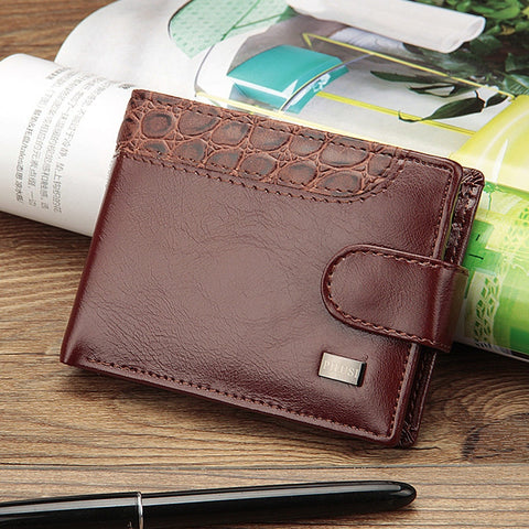 Brand Trifold Wallet Men Clutch Money Bag Patchwork Men Wallets