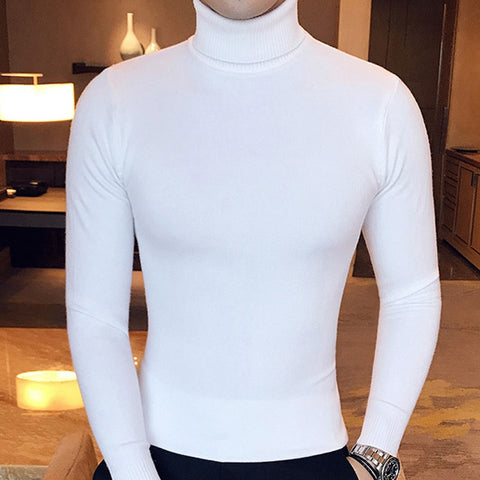 High Neck Thick Warm Sweater  Mens Sweaters Slim Fit Pullover