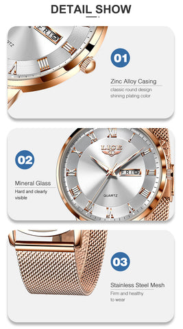 Watches Ultra-thin Luxury Quartz Watch Fashion Ladies Clock Stainless Steel